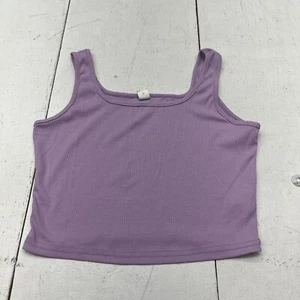 Shein Purple Ribbed Crop Tank Top Girls Size 14 NEW - Picture 1 of 6
