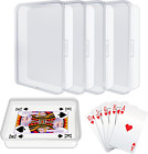 IOKUKI 4 Pcs Blank Playing Card Case, Clear Card Deck Box, Plastic Playing Game