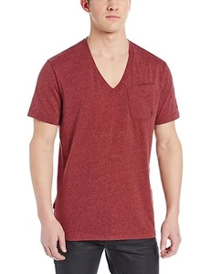NWT MEN'S G-STAR RAW V-NECK POCKET TEE T SHIRT MAROON BURGUNDY MEDIUM LARGE M L - Picture 1 of 4