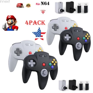 2.4G Wireless N64 Controller For N64/ Nintendo Switch/ PC/ Mac Windows 4PACk - Picture 1 of 16