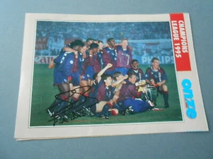 AUTOGRAPHE FOOTBALL D'UN JOUEUR CHAMPION LEAGUE 1995 SUR FICHE ONZE - Picture 1 of 1