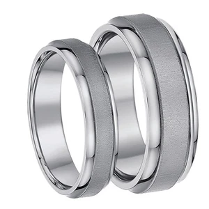Titanium Wedding Rings Matt & Polished Rings His & Hers 5 & 7mm Rings - Picture 1 of 3