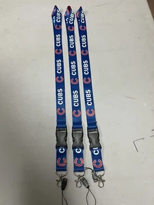 Chicago Cubs Baseball MLB Lot Of 3 Lanyard Key Ring Keychain w/ Safety Clip Id - Picture 1 of 12