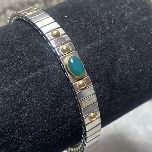 NOMINATION Italy Flex Bracelet Green Gem 18ct Gold Stainless Steel 750 Stretch - Picture 1 of 10