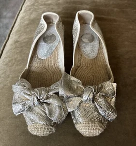 RAS WOMEN'S SHOES Flats Gold Leather Espadrilles US 38.5 39 SPAIN EUC - Picture 1 of 8