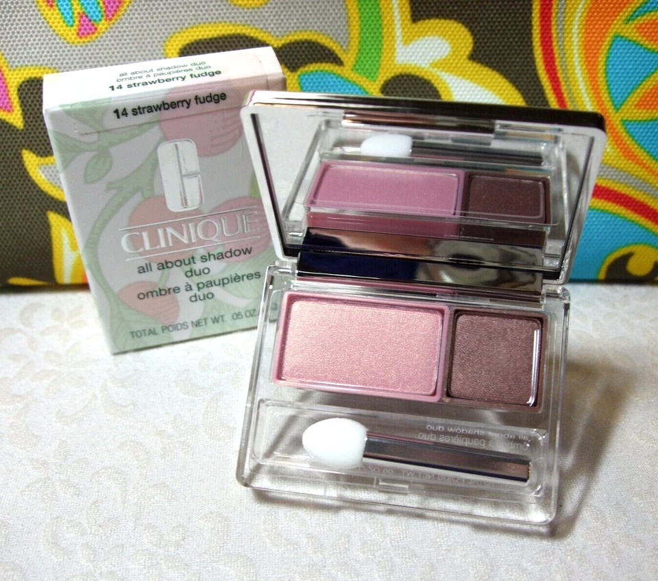 Clinique Strawberry Fudge All About Shadow Duo Brand New FS NIB $31 Value READ - Image 1 of 4