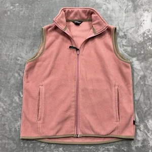 Woolrich Vest Womens Medium Pink Sleeveless Zip Up Fleece Lightweight Pockets - Picture 1 of 8