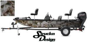 Realistic Camo Leaf Bass Skulls Decal Oak Leaves Wrap Graphic Fishing Vinyl Boat - Picture 1 of 1