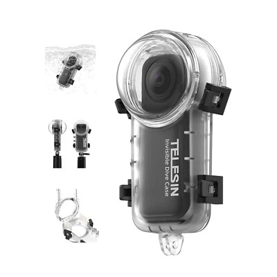 TELESIN Unsichtbares Tauchgehäuse für Insta360 X4 360° Unterwassergehäuse 50M Wasserdich