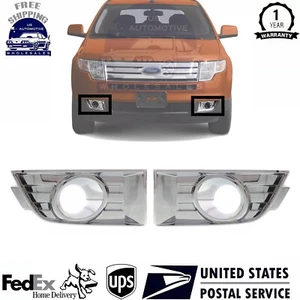 New Fog Light Bezel Trims Left & Right Side Chrome For 2007-2010 Ford Edge - Picture 1 of 7