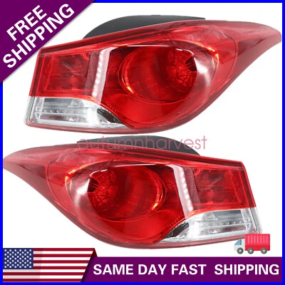 Pair L + R Tail Lights For Hyundai Elantra 2011-2013 Outer Halogen - Image 1 of 4