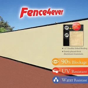Cubierta de sombra parabrisas de pantalla de privacidad beige bronceado 5'x50' 5 ft malla patio hogar - Imagen 1 de 7