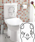 Funny Cartoon Pig Looking At Toilet Entrance Sign For Home Bathroom Restroom