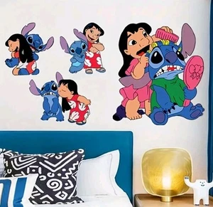 Disney Lilo & Stitch Kids Boys Girls Nursery Wall Stickers Bedroom Vinyl Decals - Picture 1 of 2