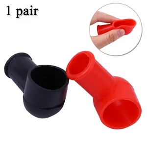 2x Car Trucks Rubber Red Black Battery Terminal Protective Cover Insulating Cap - Picture 1 of 12