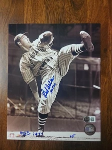 Bob Feller HOF Auto Beckett Authentic 8 X 10 Photo Cleveland - Picture 1 of 4