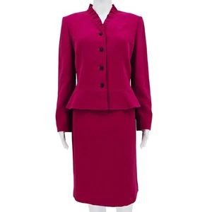 Tahari Arthur S. Levine Women's Skirt Suit Set Magenta 8 - Picture 1 of 10