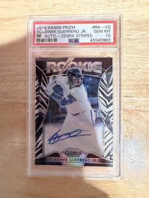 3834 Vladimir Guerrero Jr 2019 Panini Prizm listras zebra controle remoto automático /99 PSA 10 - Imagem 1 de 2