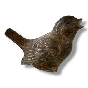 Pequeñas Estatuillas de Pájaro de Cerámica Otagiri Japón Gorrión Wren Beige Marrón Natural - Imagen 1 de 6