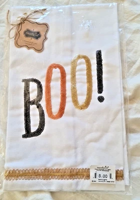 Torta de lama Halloween boo toalha de mão cozinha palavras cintilantes - Imagem 1 de 4