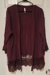 Neu Xhilaration Cardigan Style Weinfarben Cover Up Gr. XXL - Bild 1 von 5