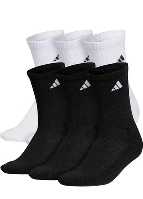 Paquete de 6 calcetines deportivos acolchados para hombre Adidas BLANCO/NEGRO talla L Foto 1 de 3