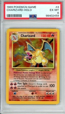 1999 POKEMON GAME #4 CHARIZARD HOLO PSA 6 - Image 1 of 2