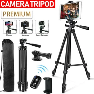 Professional Camera Tripod Stand Mount Remote + Phone Holder for iPhone Samsung - Picture 1 of 11