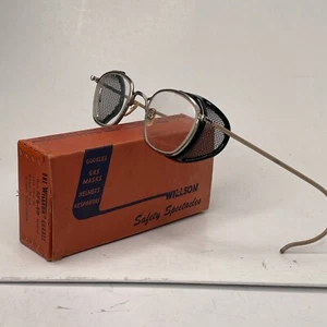 VINTAGE 1940S WILLSON SAFETY GLASSES GOGGLES USA In original box - Picture 1 of 6