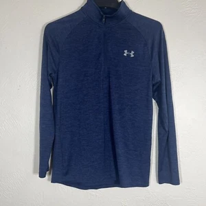 Under Armour Sweater Mens S Blue Pullover Sweatshirt 1/4 Zipper Long Sleeve - Picture 1 of 5