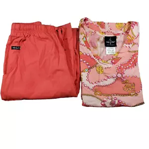 Uniforme de enfermera Baby Phat para mujer talla XS Top y pantalón exfoliante coral/rosa médico - Imagen 1 de 10