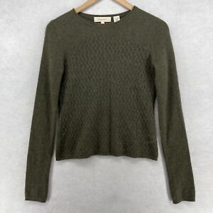 INHABIT Sweater Womens PS Petite Cashmere Textured Roll Neck Pullover Green