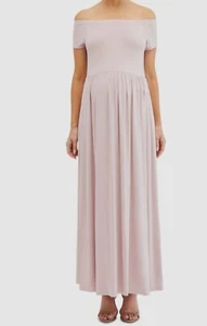 NWT! Motherhood Women's Sz XS Short Sleeves Off Shoulder Maxi Maternity Dress - Picture 1 of 8