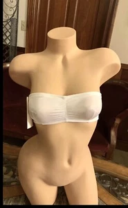 Vintage Strapless Tube Bra White Antron Lycra Spandex 1970s NEW Fits 32 A, B, C - Picture 1 of 10