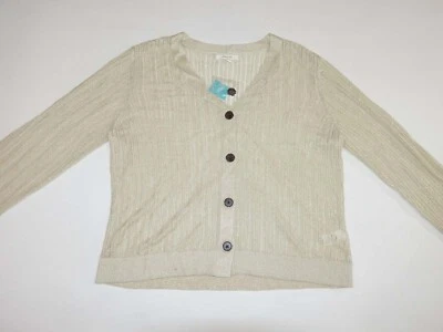 Suéter cárdigan tejido abierto Maurices para mujer grande nuevo con etiquetas dorado tostado largo corto L Foto 1 de 4