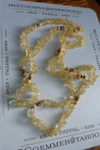 Vintage 925 Sterling CITRIN HALSKETTE Ster + Jaspis / 40" / Cellini / kostenloser Versand USA - Bild 1 von 9