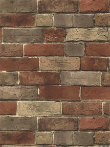 Terra Cotta, Putty Grey and Brown Extremely Detailed Brick Wallpaper BG21584 - Picture 1 of 2