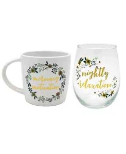 Melwood by TMD Holdings 2-Piece Mug & Stemless Wine Glass Gift Set - Picture 1 of 3