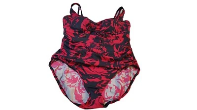 Traje de baño para mujer verde aguamarina floral ceñido gris y rosa XL ocultación de barriga Foto 1 de 4