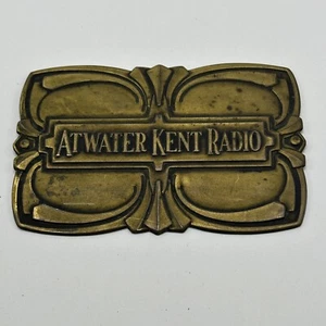 Atwater Kent Modelo 47 Tubo Radio Latón Placa de Nombre Insignia Emblema Logo - Imagen 1 de 3
