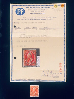 U.S: USED #160 NYFM CANCEL, WEISS #GE-C7, CV $90, WITH PF CERTIFICATE - Image 1 of 3