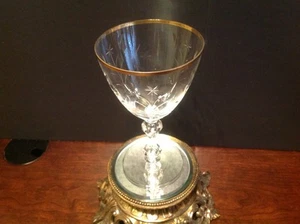 Lenox Tiffin Glendale Crystal Water Goblet 6 3/8" Tall Gold Rim Excellent Cond. - Picture 1 of 5