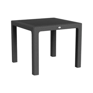 1x Noble Square Rattan Effect Garden Dining Table 90cm x 90cm Anthracite - Picture 1 of 4