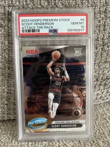 2023 Hoops Premium Stock Scoot Henderson RC - PSA 10 - Attack The Rack - Picture 1 of 2
