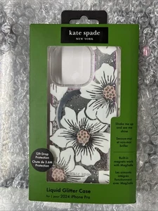 Kate Spade New York iPhone 16 Pro Liquid Glitter Hollyhock Floral Case MagSafe - Bild 1 von 3