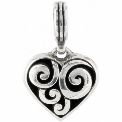 NEW Brighton Cupid's Kiss Brown Topaz Crystals & Silver Reversible Heart Charm - Image 1 of 3