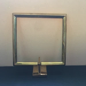 Eleganter quadratischer Handtuchring aus poliertem massivem Messing mit Wandbeschlägen - Bild 1 von 7