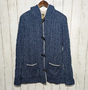 Cabela’s Blue Cable Knit Toggle Hoodie Jacket Damen Gr. M Cozy Sherpa Lined - Bild 1 von 9