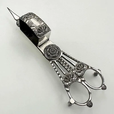 GEORGIAN SNUFFERS CLOSE PLATED 19TH CENTURY UNMARKED - Image 1 of 4