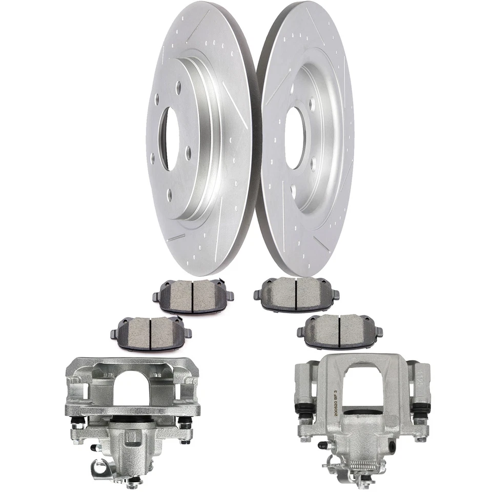 Rear Brake Calipers Rotors Ceramic Pads For 2008 - 2012 DODGE GRAND CARAVAN Foto 1 de 4